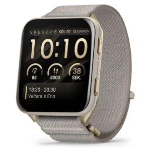 GARMIN Venu X1 Soft Gold titanijsko kućište i svijetlo sivi najlonski kaiš