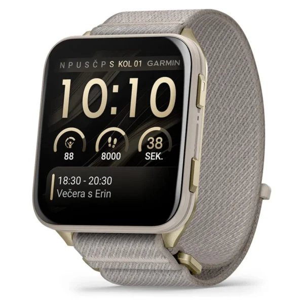 GARMIN Venu X1 Soft Gold titanijsko kućište i svijetlo sivi najlonski kaiš GARMIN Venu X1 Soft Gold titanijsko kućište i svijetlo sivi najlonski kaiš