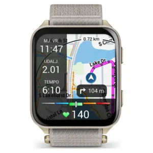 GARMIN Venu X1 Soft Gold titanijsko kućište i svijetlo sivi najlonski kaiš - Slika 3