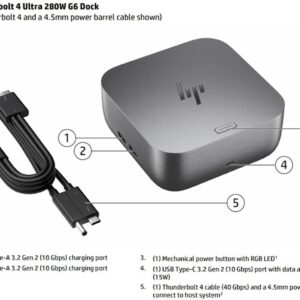 Docking HP Thunderbolt 4 Ultra 280W G6 (AW5M5UT)