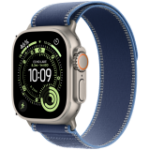 Apple Watch Ultra 3 Cellular 49mm Natural Titanium Case with Blue/Bright Blue Trail Loop - M/L