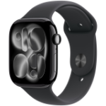Apple Watch Series 11 GPS 46mm Jet Black Aluminium Case with Black Sport Band - M/L