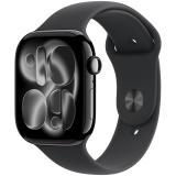 Apple Watch Series 11 GPS 46mm Jet Black Aluminium Case with Black Sport Band - M/L