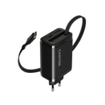 CANYON charger OnCharge 65RC Build-In Cable USB-C 65W 1xPD 1xQC EU Black