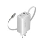 CANYON charger OnCharge 65RC Build-In Cable USB-C 65W 1xPD 1xQC EU White