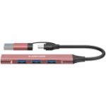 CANYON hub DS-02 4in1 USB-A/C Pink