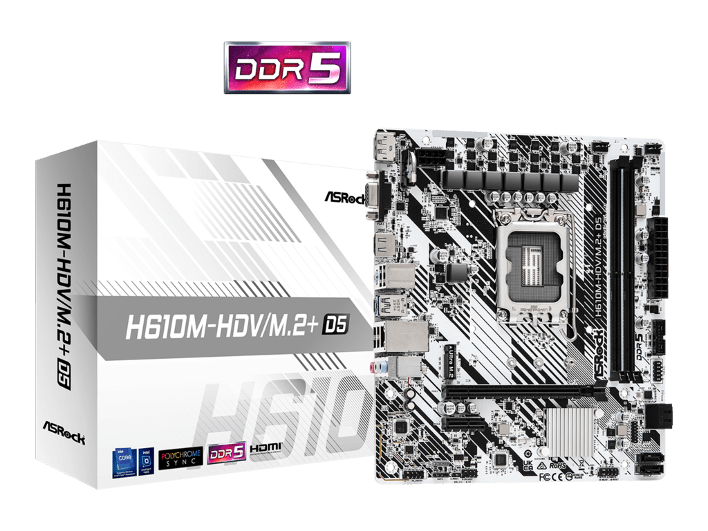 ASROCK MB H610M-HDV/M.2+ D5Intel H610;2xDDR5;VGA
