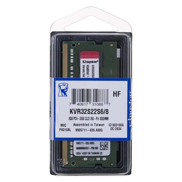 Kingston 8GB 3200MHz DDR4 SOSODIMM Kingston 8GB 3200MHz DDR4 SOSODIMM