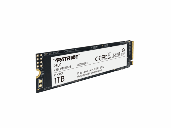 Patriot SSD 1TB M.2;P300 M.2 PCIe Gen 3 x4;up to R/W : 2100/1650MB/s Patriot SSD 1TB M.2;P300 M.2 PCIe Gen 3 x4;up to R/W : 2100/1650MB/s