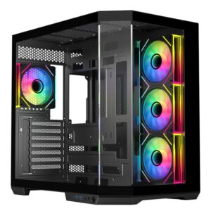 RYZE Mythic MT500 4F Black 1x ARGB fan, 3x ARGB Reverse ATX, Dual chamber case - Slika 1