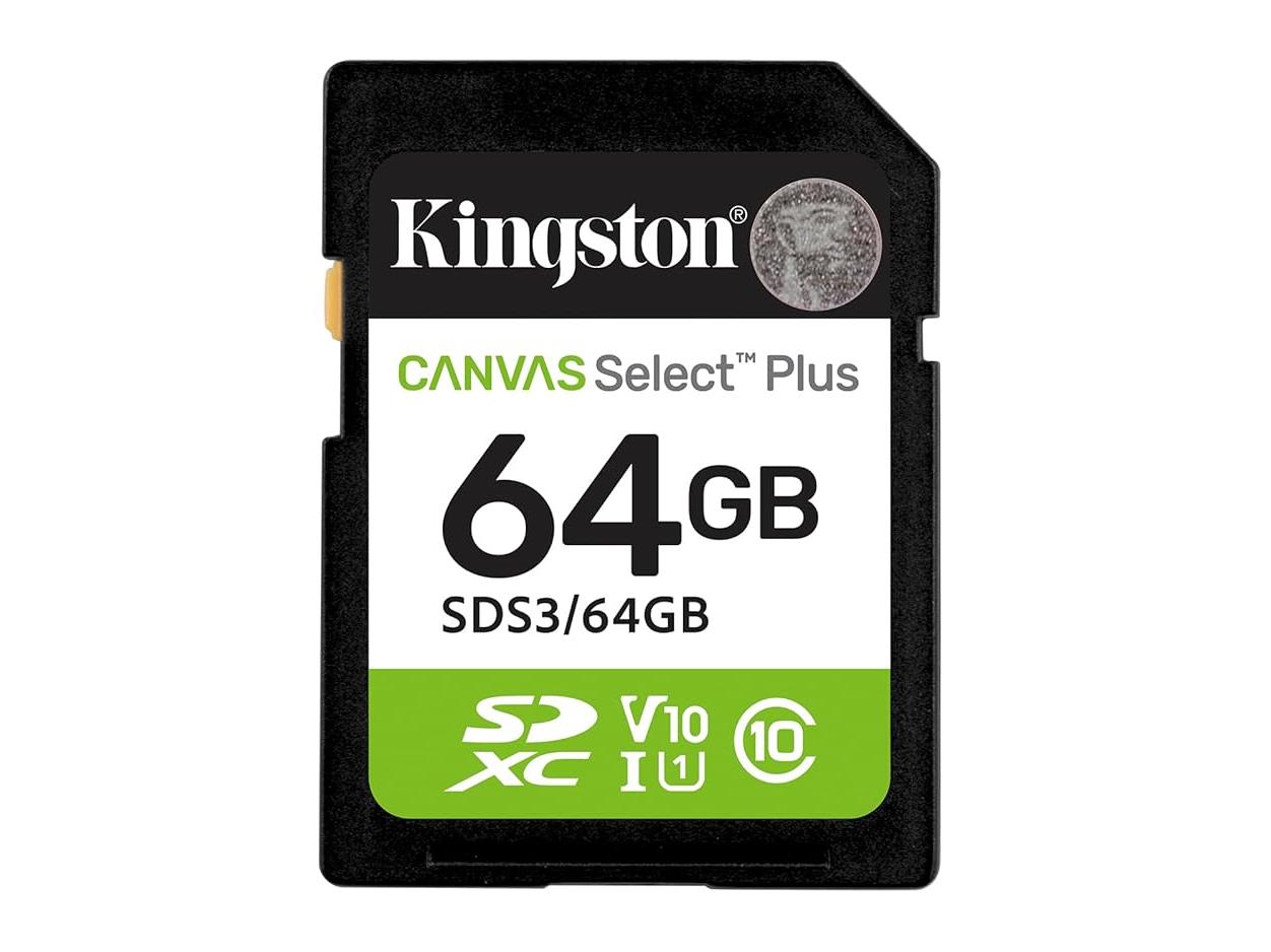 Kingston SD 64GB Class 10Canvas Select Plus100MBs Read