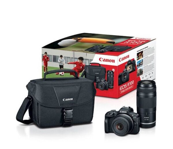 Fotoaparat CANON R100 + RFS18-45+RF75-300 Fotoaparat CANON R100 + RFS18-45+RF75-300