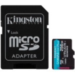 Kingston 256GB microSDXC Canvas Go Plus Gen4 200MB/s A2 U3 V30 Card + Adapter