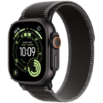 Apple Watch Ultra 3 Cellular 49mm Black Titanium Case with Black/Charcoal Trail Loop - M/L