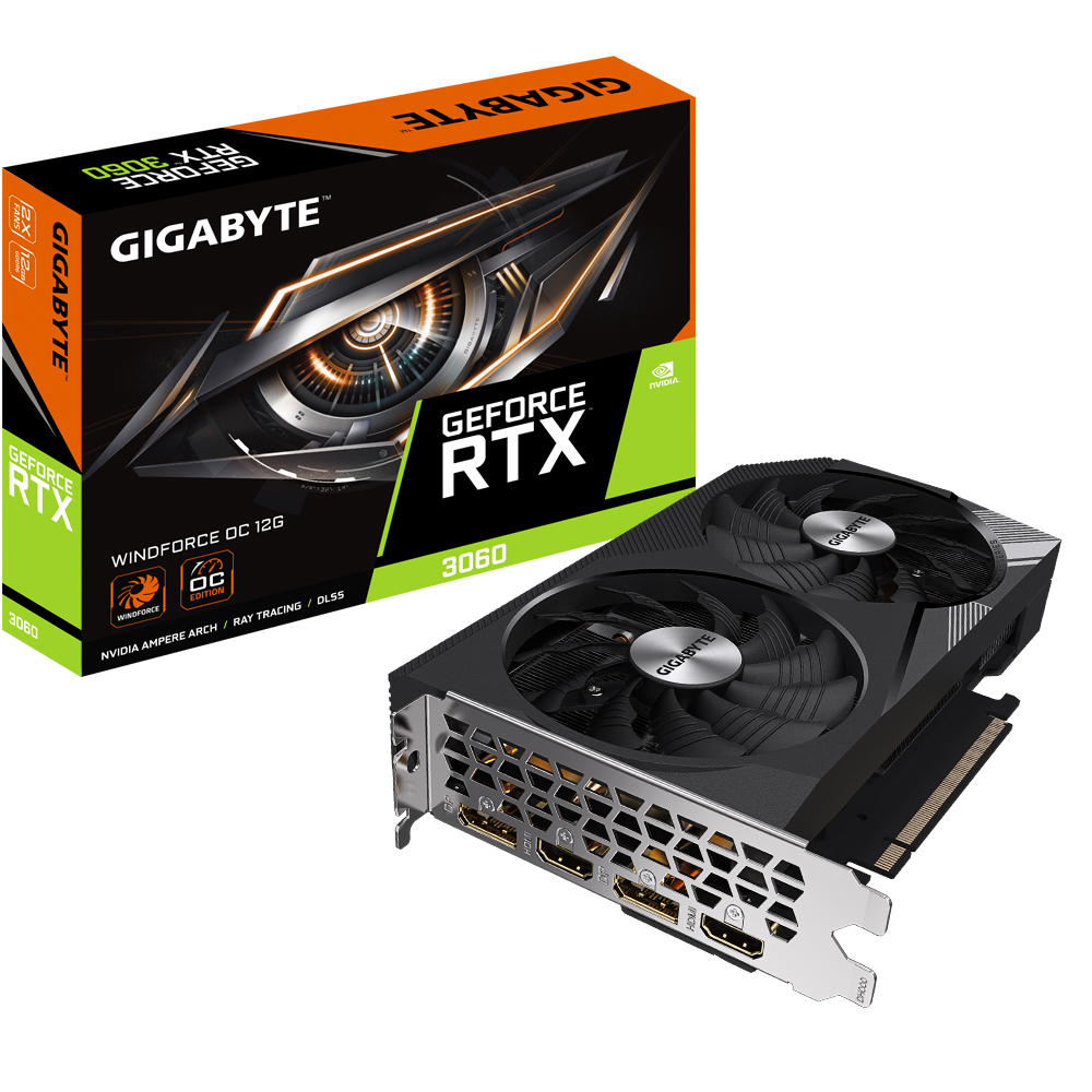 Gigabyte RTX 3060 WF OC 12GB[GV-N3060WF2OC-12GD]12GB; 2xDP