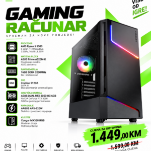 Gaming računar Ryzen 5 5500 RTX 3050 6GB