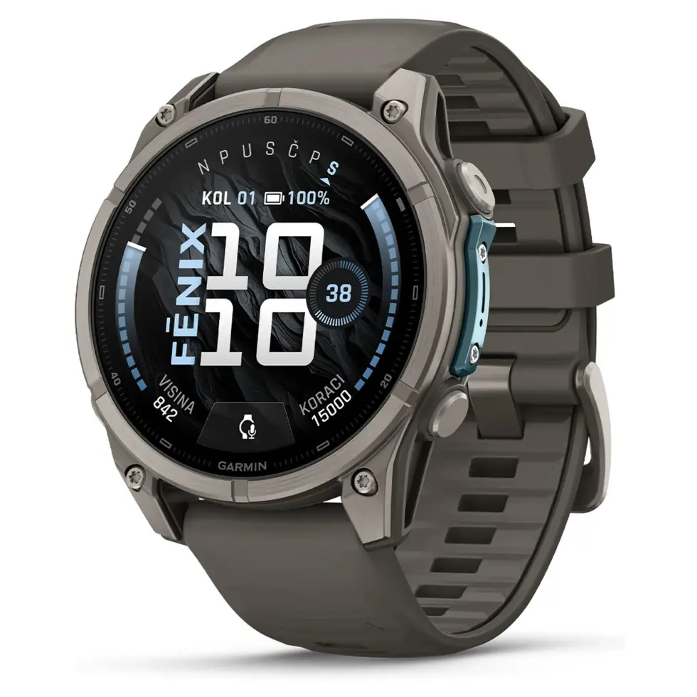 GARMIN Fenix 9 47 mm AMOLED Titanium Pebble Gray Silicone