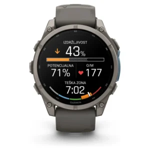 GARMIN Fenix 9 47 mm AMOLED Titanium Pebble Gray Silicone - Slika 2