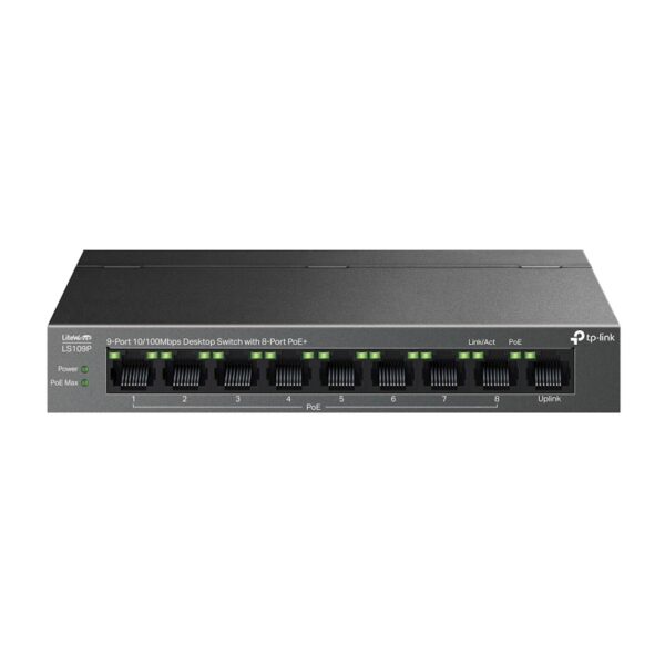 Switch TP-Link Omada 9-Port 10/100 Desktop 8-Port PoE+ LS109P Switch TP-Link Omada 9-Port 10/100 Desktop 8-Port PoE+ LS109P
