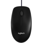 LOGITECH B100 Corded Mouse - BLACK - USB - B2B