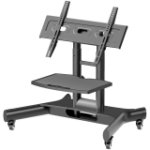 ONKRON Tilting Mobile TV Stand for 32'' – 70 Inch LCD LED OLED TV Screens & Touch Panels Rolling TV Cart on Wheels with Shelf