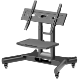 ONKRON Tilting Mobile TV Stand for 32'' – 70 Inch LCD LED OLED TV Screens & Touch Panels Rolling TV Cart on Wheels with Shelf