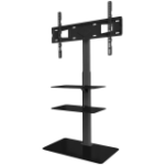 ONKRON Universal Floor TV Stand Tempered Glass Base and Shelves for 32-65'' TVs